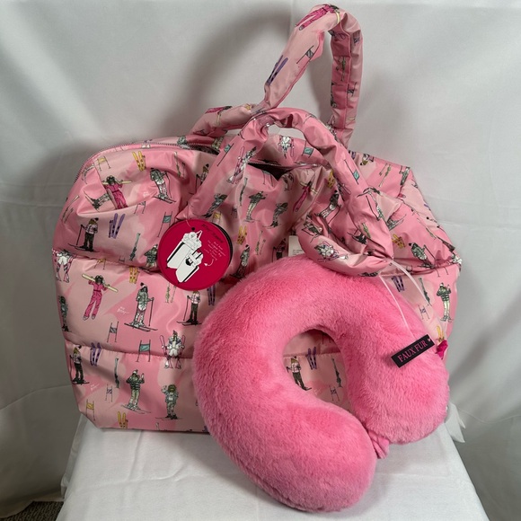 Betsey Johnson Pink Ski Girl Weekender Tote - Picture 3 of 6